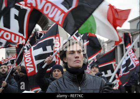 Milan Italy Meeting Of Far Right Political Group Forza Nuova Stock Photo Alamy