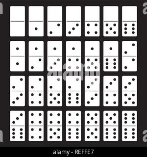 Illustration of domino set with black in background Stock Vector