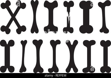 Set of different dog bones isolated on white Stock Vector