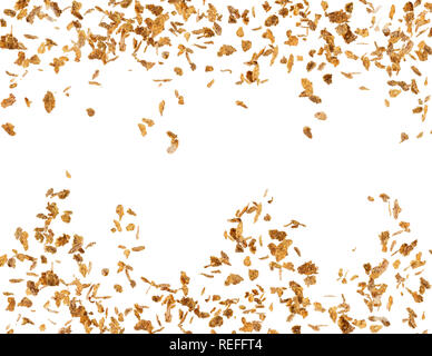 Falling corn flakes isolated on white background Stock Photo
