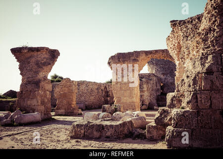 Ruins of the ancient Carthage city, Tunis, Tunisia, North Africa. Stock Photo