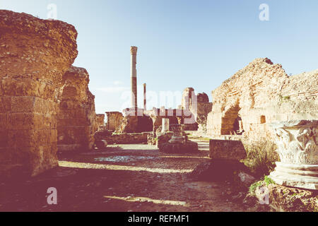 Ruins of the ancient Carthage city, Tunis, Tunisia, North Africa. Stock Photo