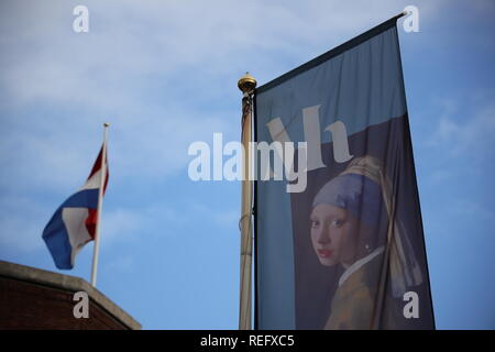 Gate of Mauritshuis museum, located in The Hague, Netherlands, home to the best Dutch paintings from the Golden Age. Stock Photo