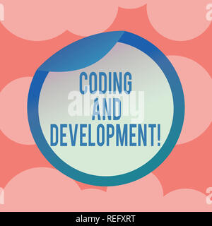 Writing note showing Coding And Development. Business photo showcasing ...