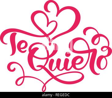 Calligraphy phrase Te Quiero I Love You in Spanish 375690 Vector Art at  Vecteezy