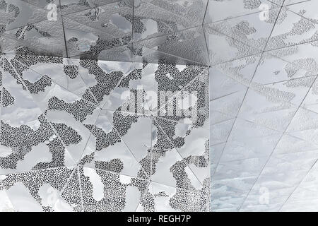 Abstract background of black shiny metalic polygonal shapes Stock Photo