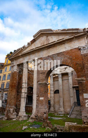 Europe Italy Rome Roman ruins Portico of Octavia in the Jewish Ghetto Stock Photo