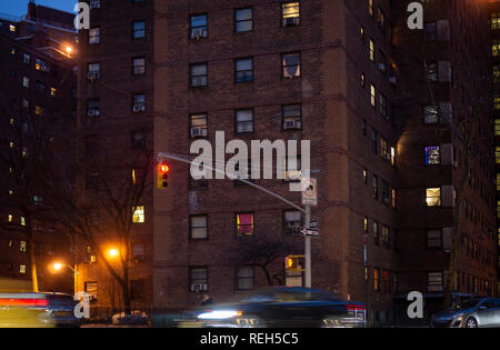 The massive NYCHA Elliot Houses complex of apartments in Chelsea in New York is seen on Saturday, January 19, 2019. (© Richard B. Levine) Stock Photo