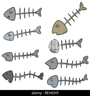 vector set of fishbone Stock Vector