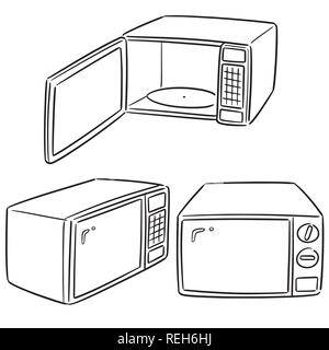 vector set of microwave oven Stock Vector