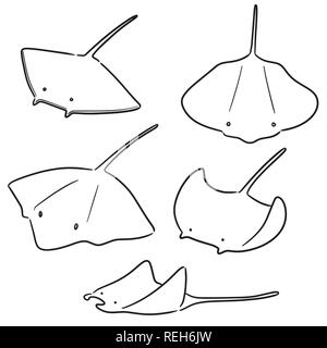 vector set of ray fish Stock Vector