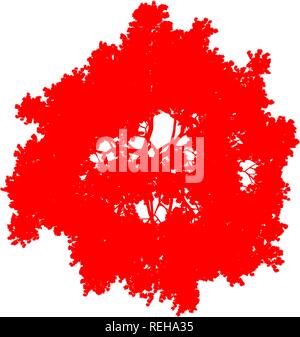 Tree top silhouette isolated - red simple detailed - vector illustration Stock Vector