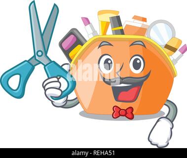 Barber cosmetic bag in the character shape Stock Vector