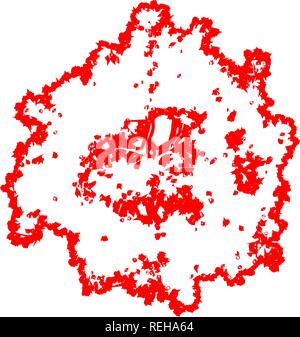 Tree top silhouette isolated - red outlined detailed - vector illustration Stock Vector