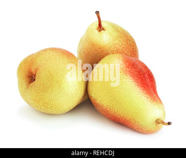 fresh ripe pear fruits isolated on white background Stock Photo