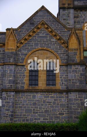 Architectural Detail on the Side of Buckfast Abbey, Dartmoor National Park, Devon, UK. Stock Photo