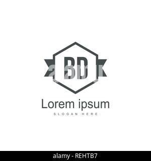 Initial BD Letter Logo Template Design Stock Vector