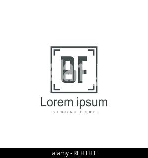 Initial BF Letter Logo Template Design Stock Vector