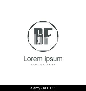 Initial BF Letter Logo Template Design Stock Vector