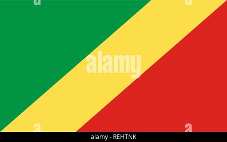 Congo, Republic of the Flag Stock Vector