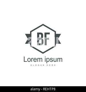 Initial BF Letter Logo Template Design Stock Vector