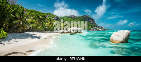 The most beautiful beach of Seychelles - Anse Source D'Argent Stock Photo