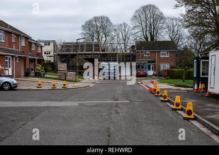 The Salisbury home of Sergei Skripal who was poisoned by Russian agents in March 2018. Decontamination work to remove potential traces of nerve agent. Stock Photo
