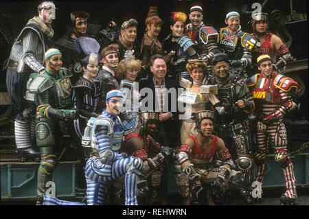 STARLIGHT EXPRESS cast with composer Andrew Lloyd Webber in 1968 Stock Photo