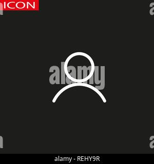 thin line user icon on white background Stock Vector