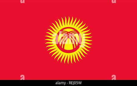 Kyrgyzstan Flag Stock Vector