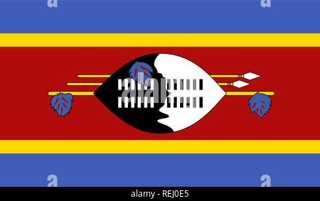 Swaziland Flag Stock Vector