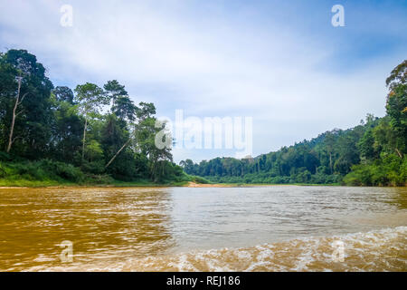 River and jungle landscape in Taman Negara national park, Malaysia Stock Photo