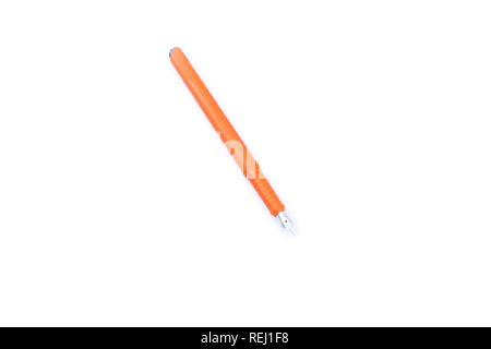 Elegant Fountain pen. Isolated on the white background. Stock Photo