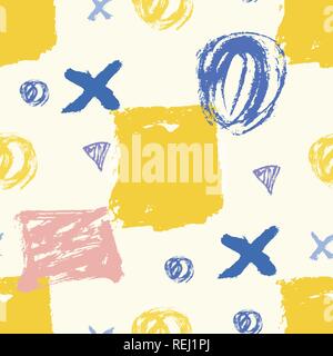 Seamless hand drawn pattern with abstract shapes Stock Vector
