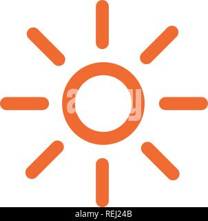 Sun shining outline icon. linear style sign for mobile concept and web design. Sunny weather simple line vector icon. Summer symbol, logo illustration Stock Vector