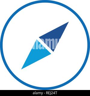 Blue compass icon inside circle vector illustration isolated on white  background Stock Vector Image & Art - Alamy