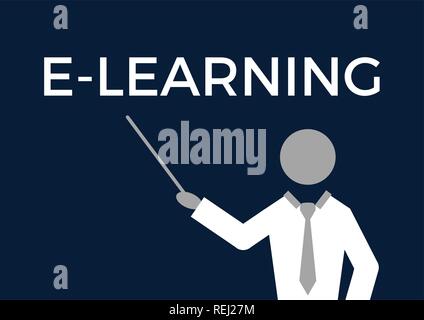 E learning concept Vector illustration EPS 10 graphic. Icon. Internet for learning purposes Stock Vector