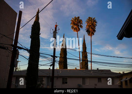 Residential area in suburban Los Angeles, California. Stock Photo