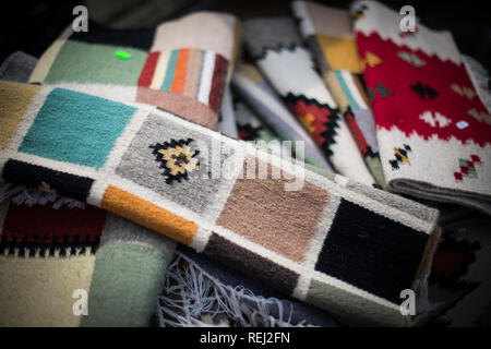 Color image of a hand made carpet. Stock Photo