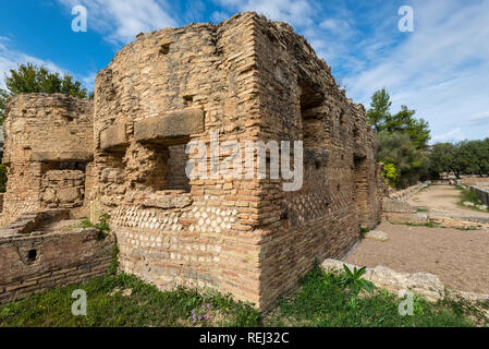 Olympia, Greece - October 31, 2017: Greek Baths - Ruins of the ancient Greek city of Olympia, Peloponnese, Greece. Stock Photo