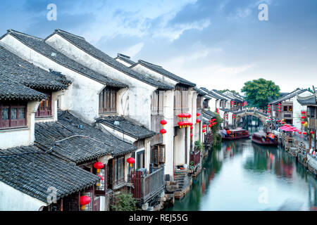 Zhouzhuang, China is a famous water town in the Suzhou area. There are many ancient towns in the south of the Yangtze River. Stock Photo