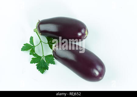 eggplants isolated white background.photo with copy space. Stock Photo