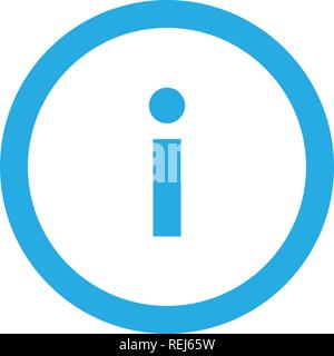 Information sign icon in circle. vector illustration isolated on white . Stock Vector