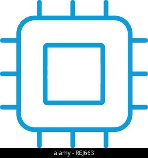 Processor linear icon. Core . Thin line illustration. Chip, chipset. Vector isolated outline drawing. Editable stroke Stock Vector