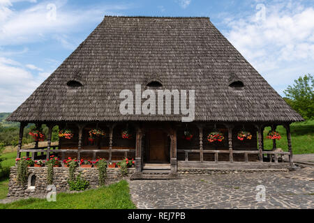 Barsana Monastery Architectural Detail - Traditional Building (Maramures, Romania). Stock Photo