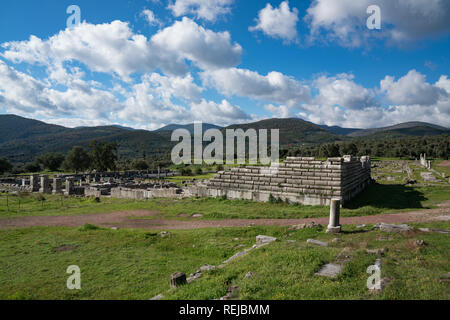 UNESCO Messene, ancient city, southwestern Peloponnese Greece founded in 369 bce after the defeat of Sparta by Athens and the Boeotian League. Stock Photo