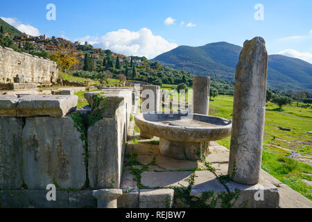 UNESCO Messene, ancient city, southwestern Peloponnese Greece founded in 369 bce after the defeat of Sparta by Athens and the Boeotian League. Stock Photo