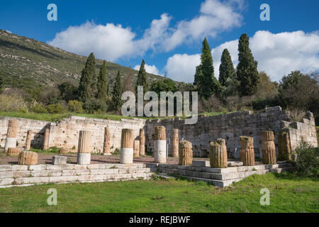 UNESCO Messene, ancient city, southwestern Peloponnese Greece founded in 369 bce after the defeat of Sparta by Athens and the Boeotian League. Stock Photo