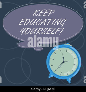 Word writing text Keep Educating Yourself. Business concept for Never stop learning things and improve skills Blank Color Thought Speech Bubble with O Stock Photo