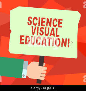 Conceptual hand writing showing Science Visual Education. Business photo text Use infographic to understand ideas and concepts Hu analysis Hand Holdin Stock Photo